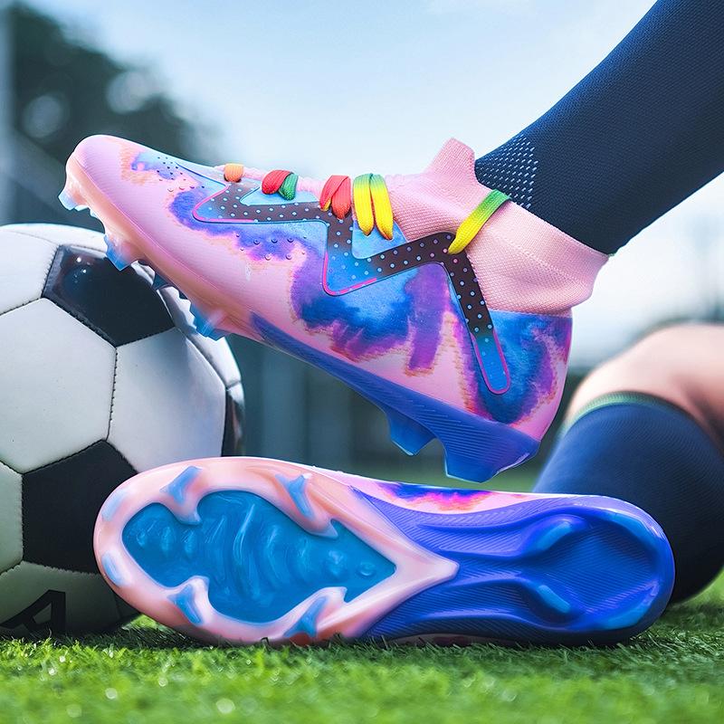 New children's football shoes men's high-top students TF broken nails AG long nails adult breathable training shoes women's indoor