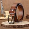 Belt Men'S Leather Pin Buckle Youth Casual Business Belt First Layer Cowhide Jeans Belt