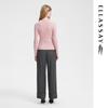 ELLASSAY Women's 2024 Autumn Merino Wool V-Neck Pleated Waist Knit Sweater