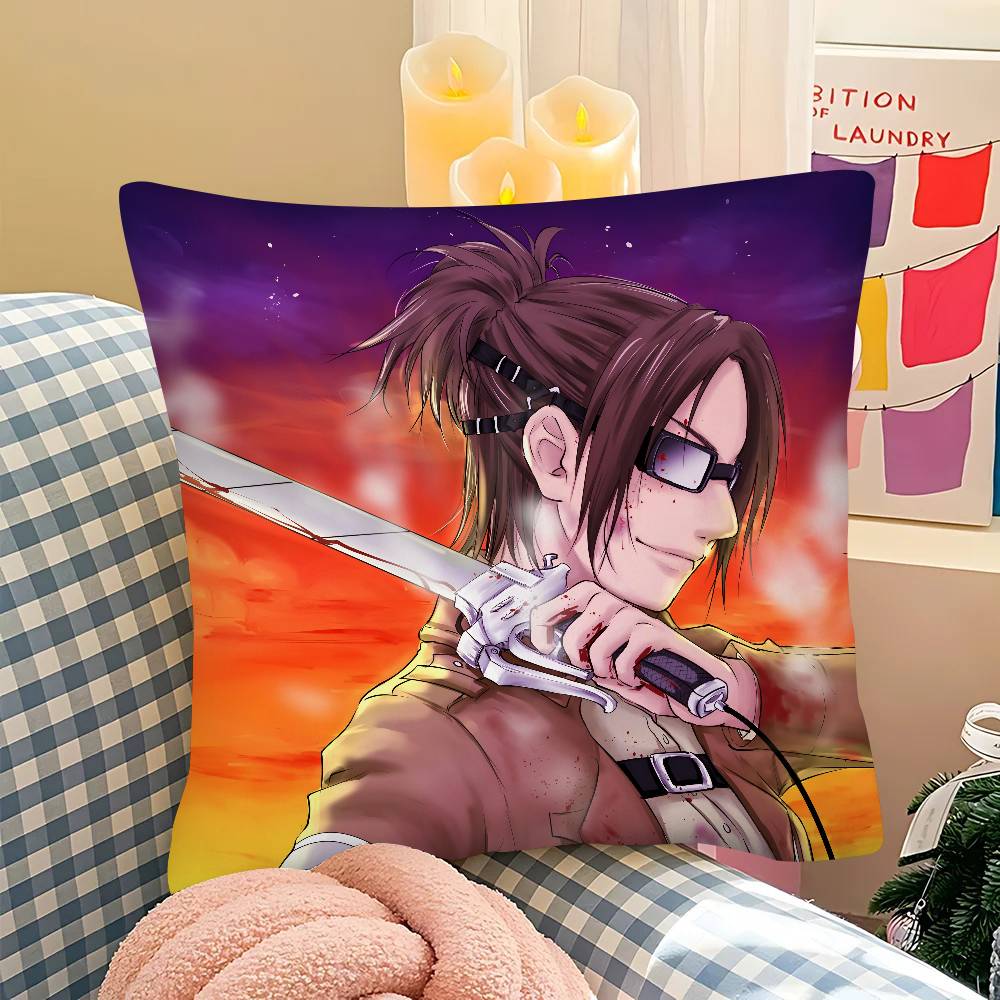 A-Attack On Titan H-Hange Zoe Anime Pillow Case Fashion Square Pillowcase Bedroom Sofa Room Ins Decoration Leisure Cushion Cover
