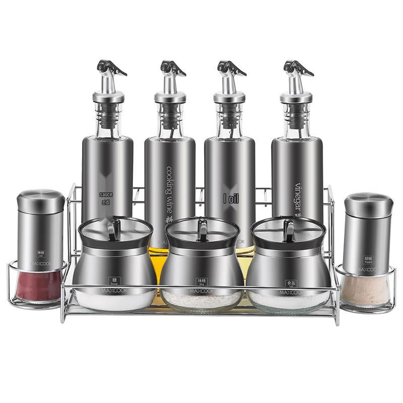 MAXCOOK 10-Piece Glass Oil & Spice Condiment Set