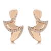 Angel Wings Hollow Stud Earrings 18K Gold Plated Zircon Sparkling Elegant Party Earrings for Women