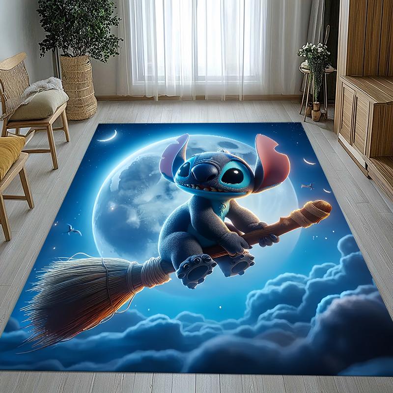 Cute S-Stitch Cartoon Living Room Non-Slip Area Rug Soft Carpet for Bedroom Kids Playroom Sofa,Home Decor Doormat Gift