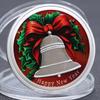 Europeisk och amerikansk jultomte, guldpläterad och silverpläterad, minnesmynt, medaljer, nyårsgåvor, julklapp, julstrumpa