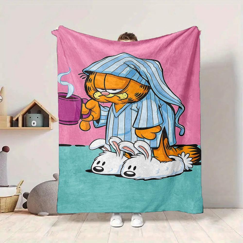 

1pc Garfield Soft Skin-Friendly Flannel with Digital Printing, Various Sizes Available for Family, Friends, Birthday044 130cmx150cm