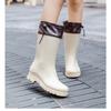 Damskie buty robocze kuchenne do połowy łydki na zimę do noszenia na zewnątrz ze ściągaczem w cholewce damskie buty przeciwdeszczowe