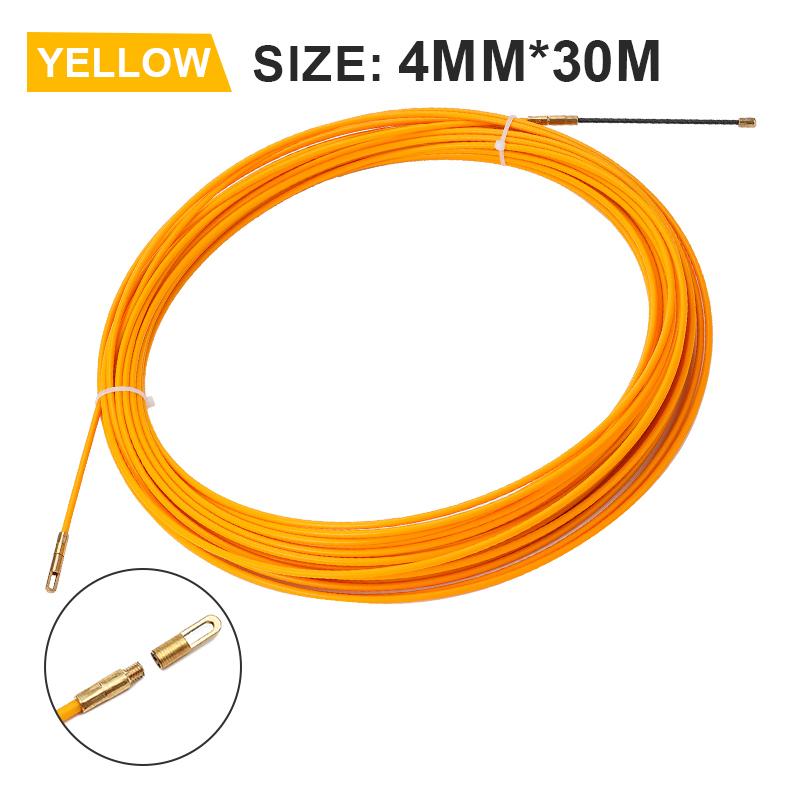 Fiberglass Electric Cable Push Pullers 5M/15M/20M/25M/30M 4mm Cable Reel Duct Snake Rodder Fish Tape Wire Threading Aid Tool