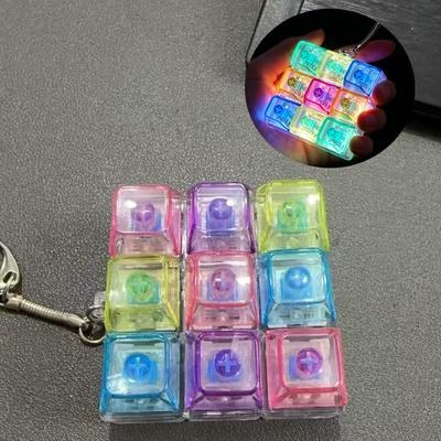 Kugelform LED Aufleuchtende Fidget Schlüsselanhänger, Transparenter Mechanischer Schalter Stressabbau Spielzeug, Anti-Angst Gadget Für Erwachsene Büro