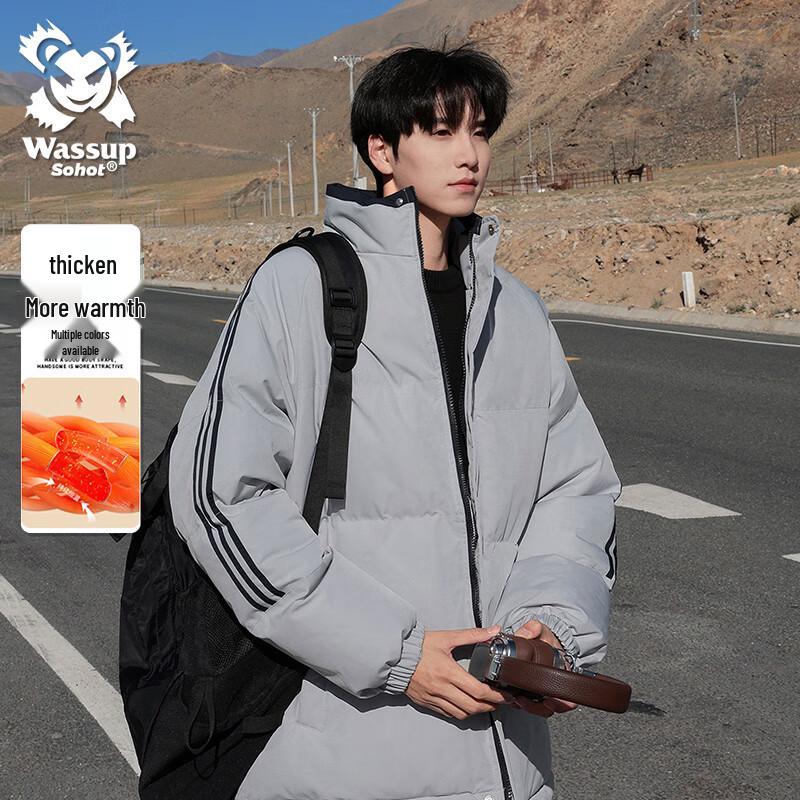 

Wassup Sohot Мужская зимняя пуховая куртка с тремя полосками S