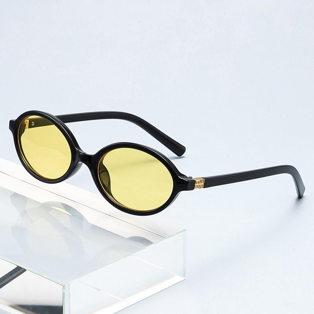 1 Pair of Ladies' Oval Glasses with Small Frames and Metal Decorative Legs, Street Shooting and Concave Fashion Glasses.women's Glasses  Men's Glasses