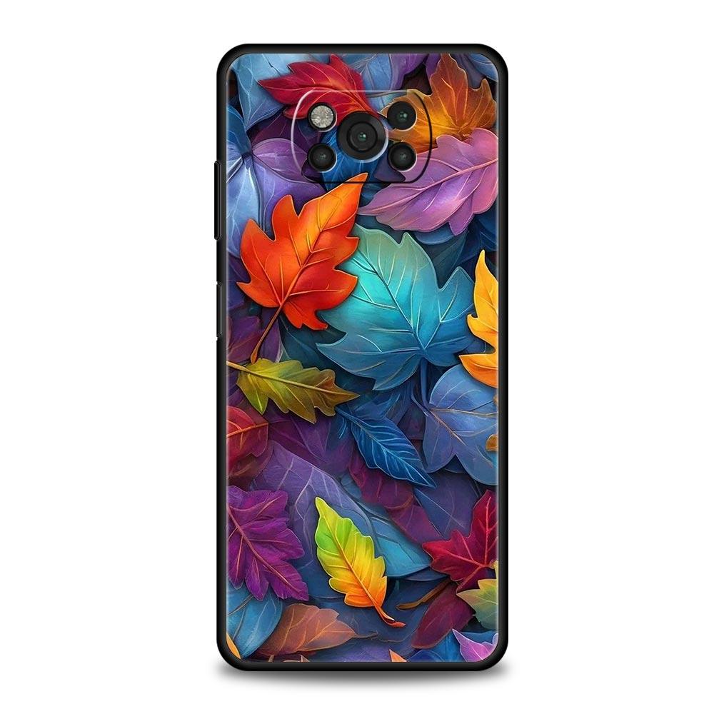 Cartoon Leaf Phone Case Cover for Xiaomi Poco F7 Ultra F6 F5 F4 F3 X6 X5 X4 X3 NFC C51 C55 M4 GT 5G Soft TPU Shell Fundas Capas