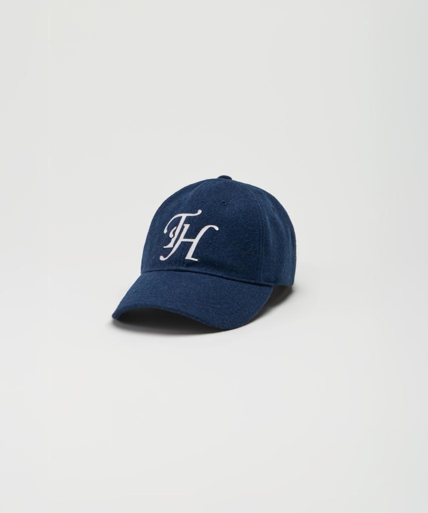 Teulaepighamoni Wool Blend Th Applique Logo Deep-Fit Ballcap_Navy