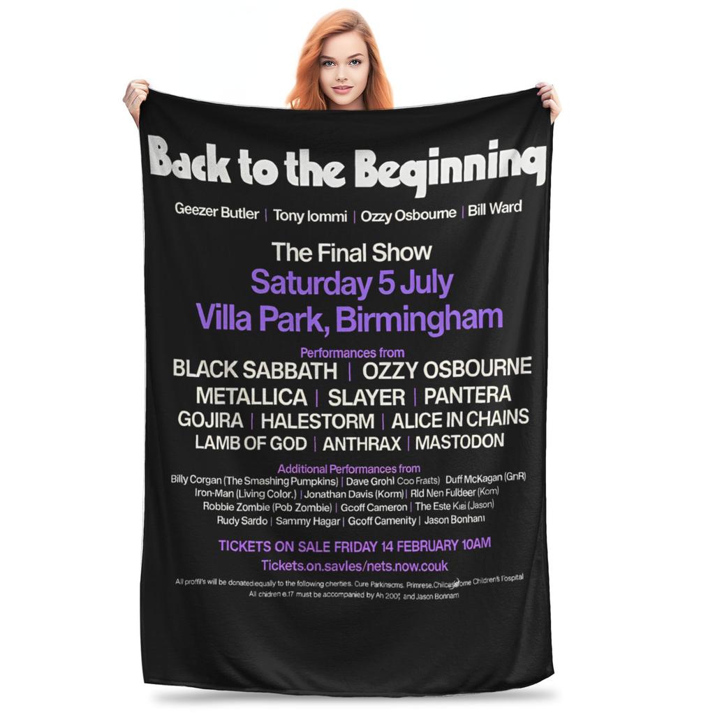 Black Sabbath Ozzy Osbourne Deka Back To The Beginning Tour Teplá plyšová přehozová deka Pro domácí dekoraci Cestování Kancelář Flanelová