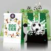 European World Cup Football Gift Packaging Bag with Green Field Kraft Paper and Club Sticker