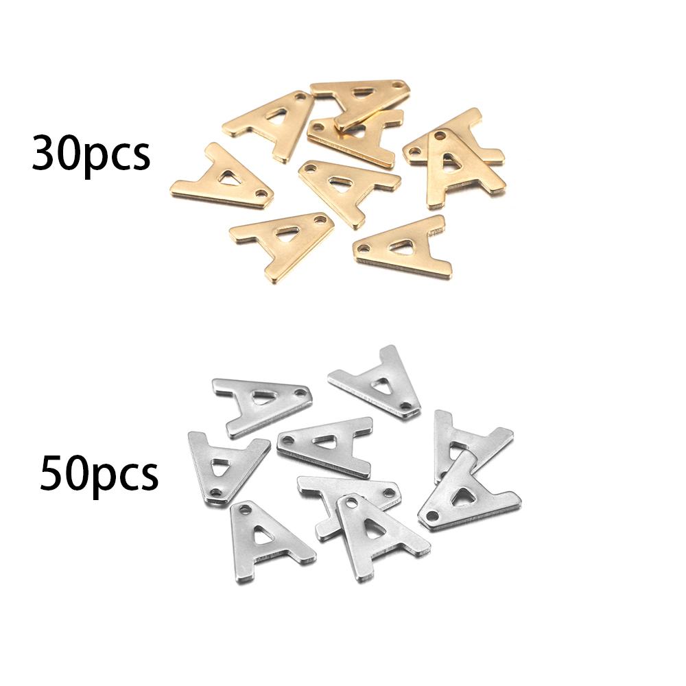 26/50 Stück Edelstahl Gold A-Z Buchstaben Anhänger Alphabet Charms Armband Ohrring für Damen Für DIY Schmuck Anhängerherstellung Zubehör