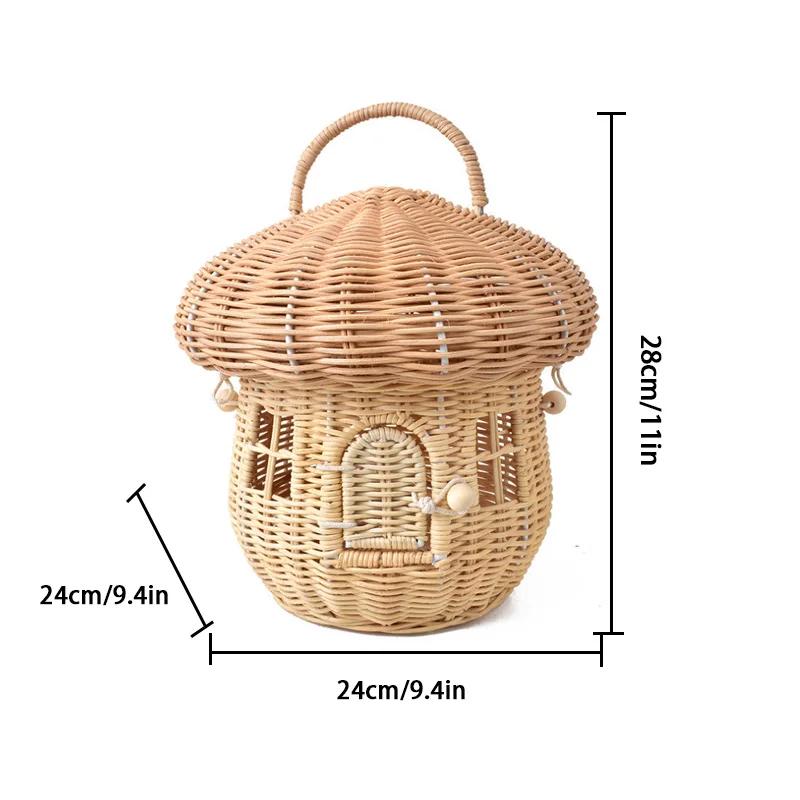 

Плетеная из ротанга корзина для грибов, богемные переносные ящики для хранения соломы, корзины для пикника на открытом воздухе, детские игрушки, органайзер для всякой всячины none