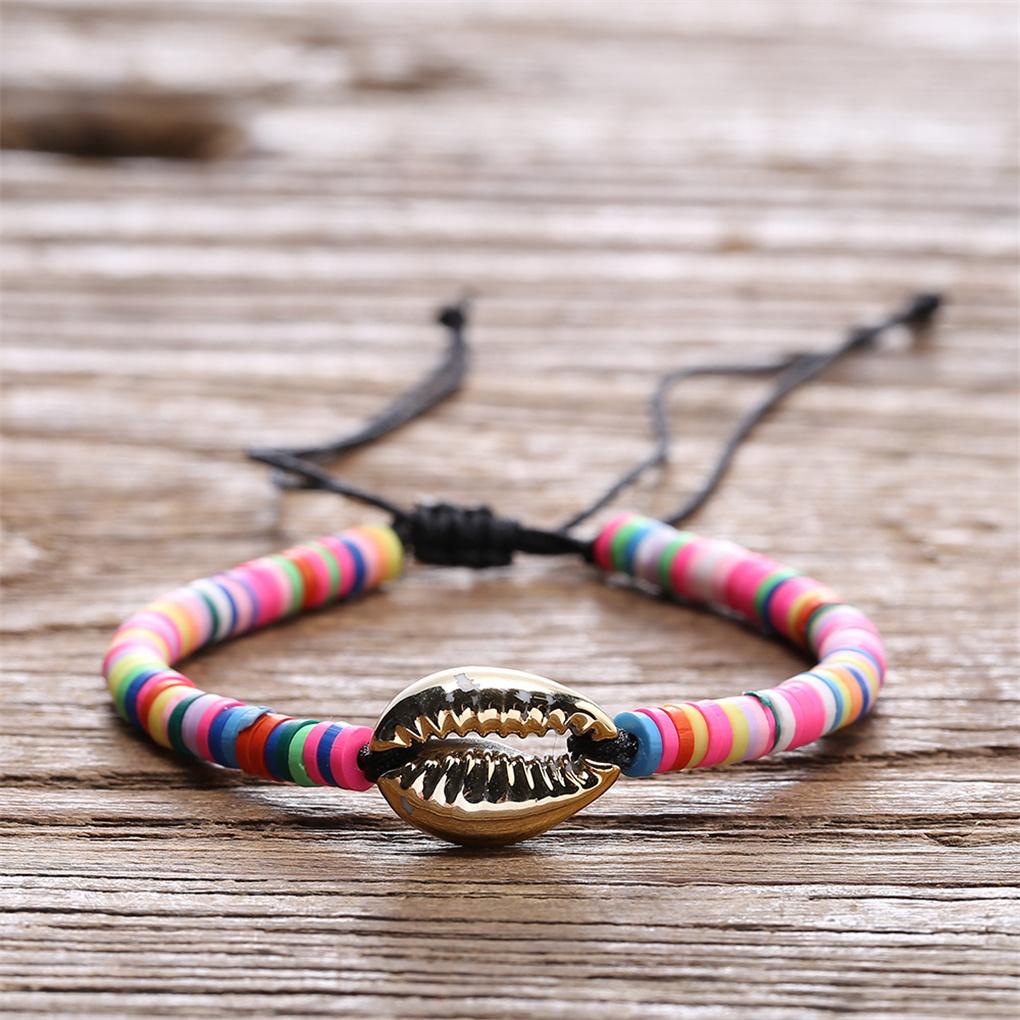 1 Set Braided Bracelets Handcrafted Comfortable Shell Bracelet Exotic Atmosphere Teen Girls Fashion Accessory for Daily Dress