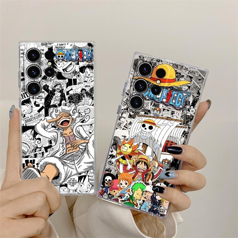 Comics One Pieces Anime S26 Ultra Case Coque For Samsung Galaxy S25 S26 S24 S23 Ultra S22 S20 Plus S21 FE A57 Clear Phone Cover
