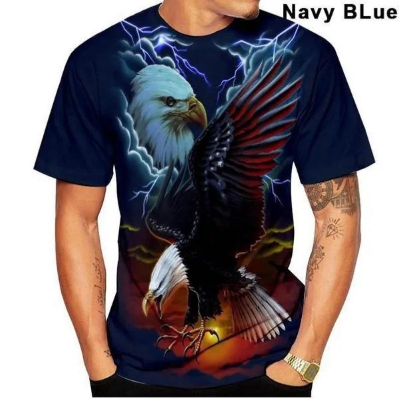 

New Eagle 3D Printed T Shirt U.S. National Bird Graphic T-shirt Men And Women Fashion Street Short-sleeved S