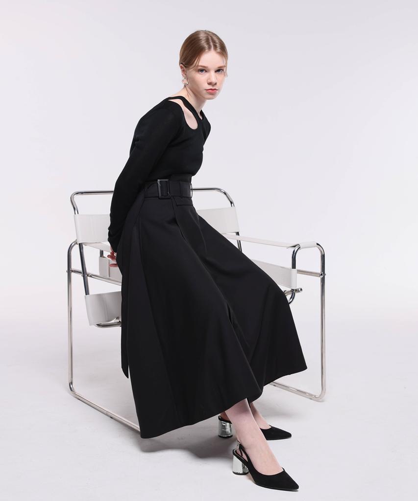 Kankeu A-Line Wrap Skirt - Black