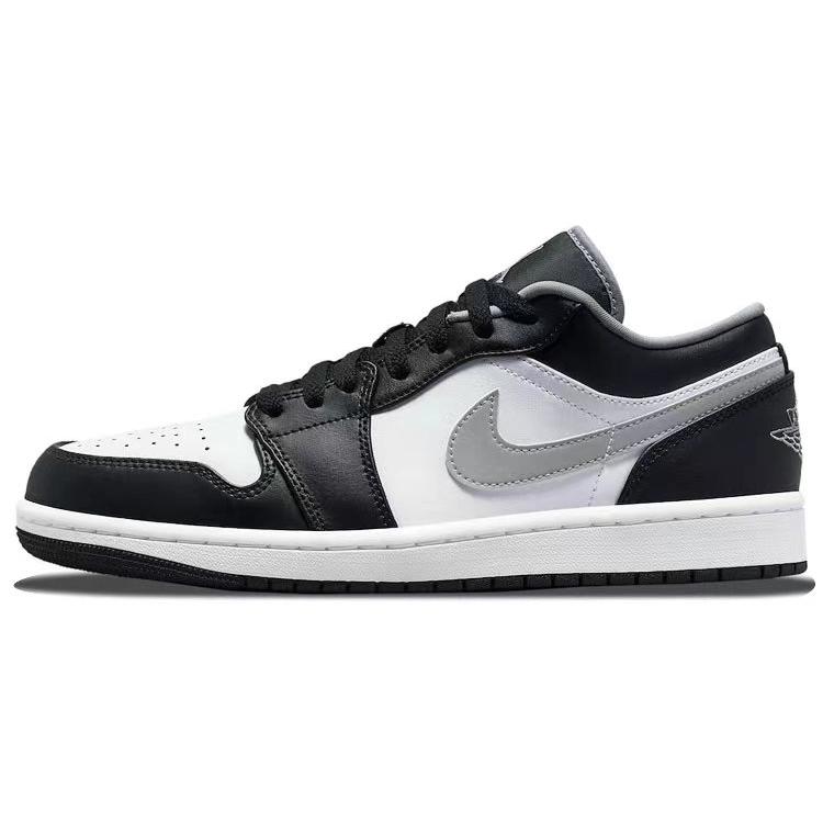 Jordan Air Jordan 1 Slip Resistant Abrasion Resistant Low top Vintage Basketball Shoes GS Black White 553560-040(Team56-)
