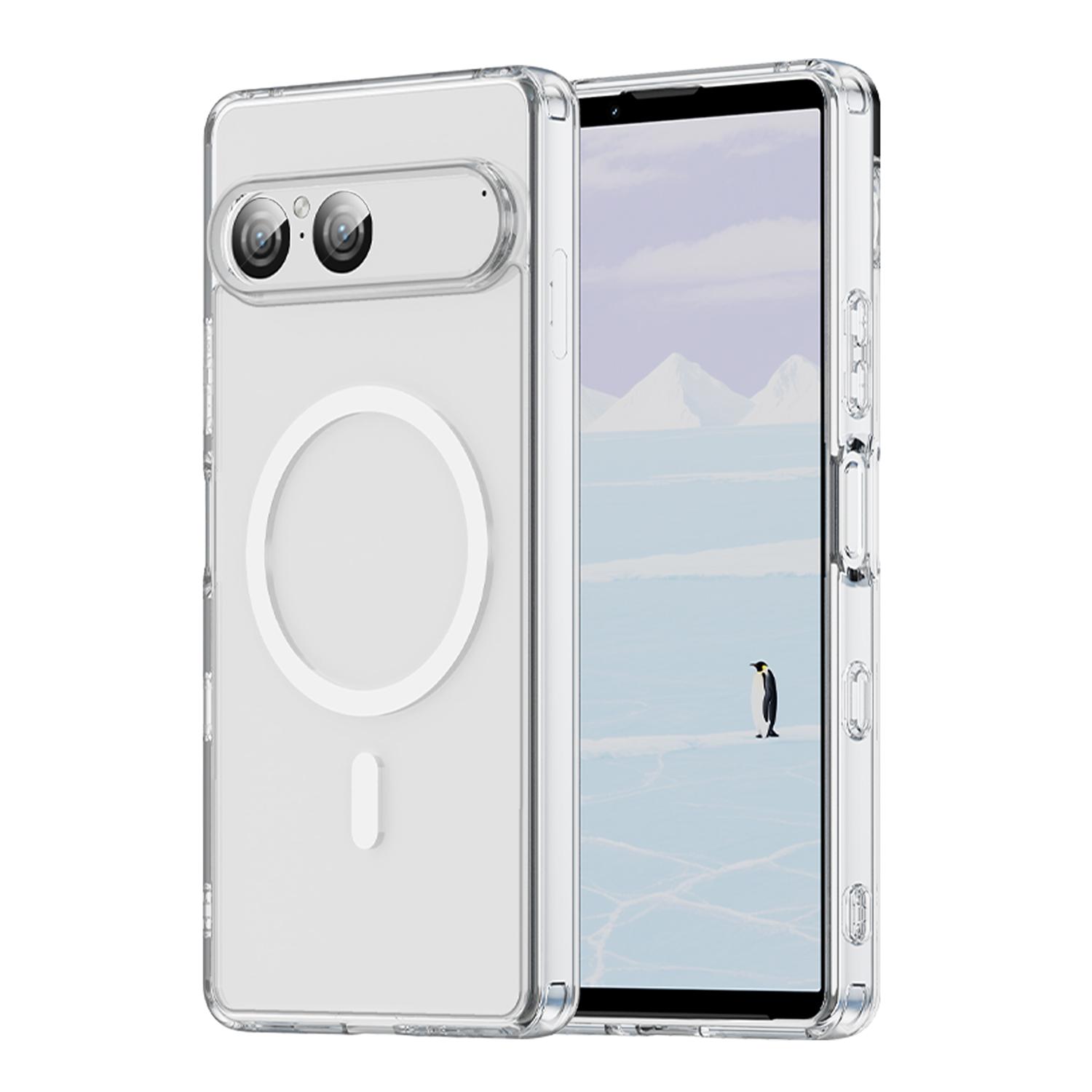 

For Sony Xperia 10 VII Phone Case, Magnetic Shockproof Transparent Cover for Sony Xperia 10 VII белый