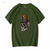 Steampunk Skull Unisexs Cotton T Shirt Top Long Or Short Sleeves Vintage Washed Versatile Top For Everyday Wear Stylish