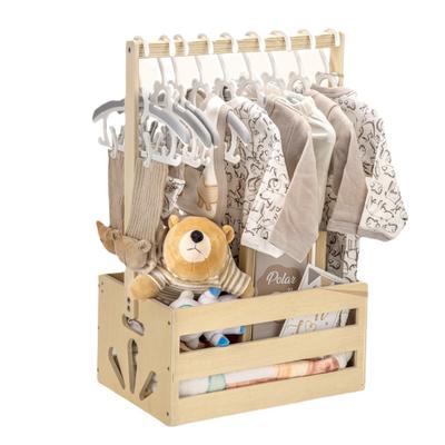 Armario de madera para baby shower, canasta para baby shower, borde liso, sin rebabas, gran capacidad, fácil de armar