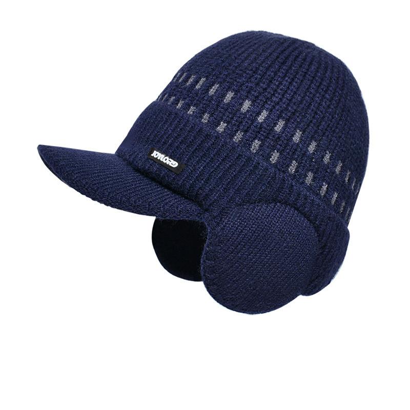 Knitted Winter Hat For Men With Ear Flaps Breathable Warmth For Outdoor Activities