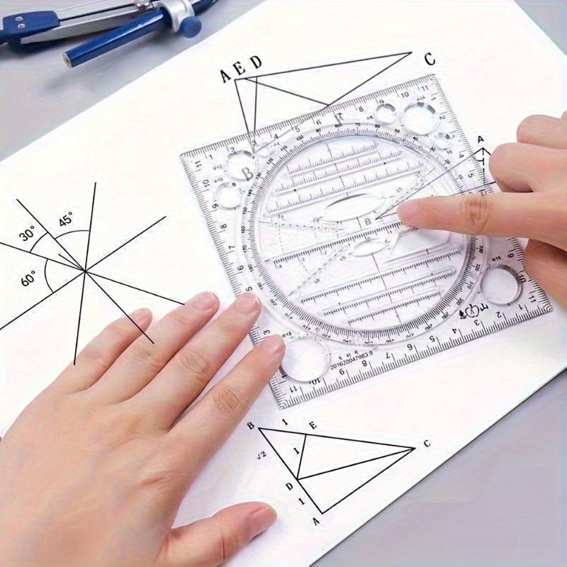 1pc Rotating Multifunctional Ruler for Quick Drawing of Circles, Geometric Shapes, Ruler Function Templates, Artifact Ellipses