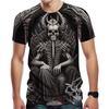 Men's Summer 3D T-shirt Fashionable Casual Loose Pattern Skull Print Round Neck Short Sleeved T-shirt Top 6XL