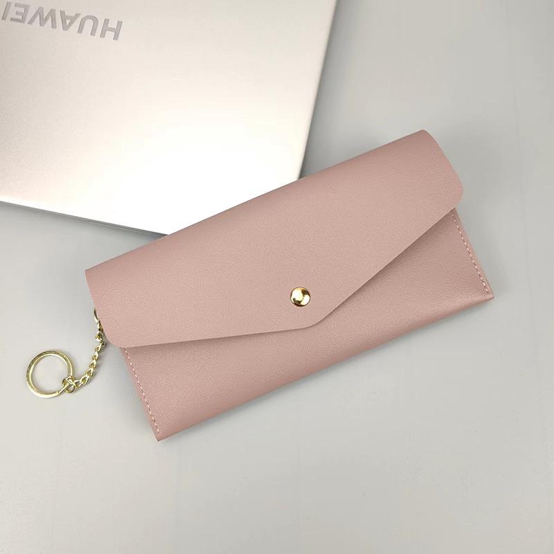 Women's Versatile Clutch Wallet: Portable, Stylish, Solid Color, Snap Button, Multiple Card Slots, Phone Holder.