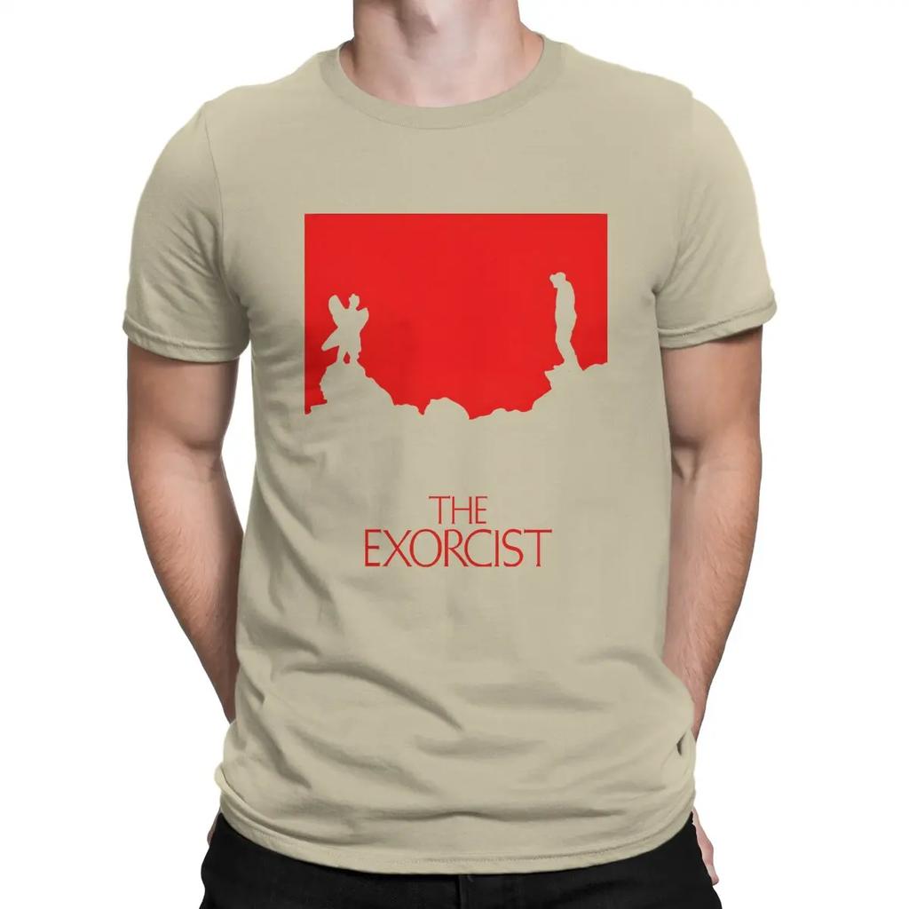 Back T Shirt Men 100% Cotton Humorous T-Shirts Round Collar T-The Exorcist Tees Short Sleeve Clothes Gift Idea