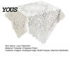 Non-slip Tablecloth White Lace Tablecloth, Square Scalloped Floral Doily, Elegant Vintage Home Decor Table Cover for Nightstand End Tea Party Durable