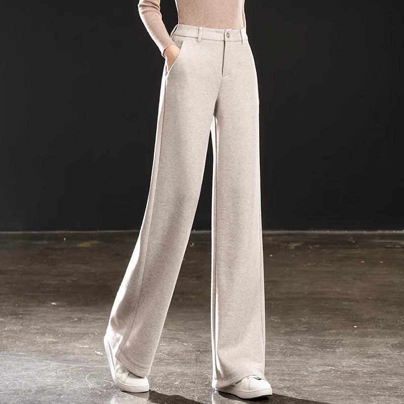 

Women s High Waist Wool Pants: Autumn/Winter 2025 Casual Velvet, Narrow & Wide Leg Styles 30/2XL [125-135 kg]