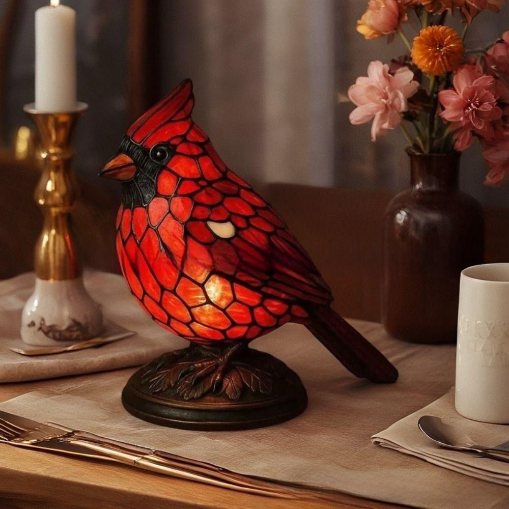Hot Resin Birds Theme Lamp Sturdy Flexible Desk Lamp Table Decoration Ornaments Home Office
