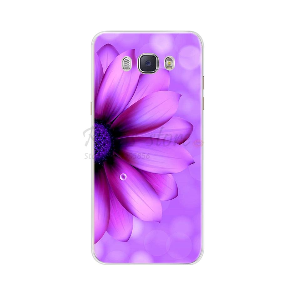 For Funda Samsung Galaxy J5 2016 Case J510 J510F Cover Flowers Painted Back Protective Phone Case For Coque Samsung J5 2016 Case