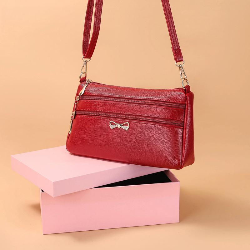 Crossbody Middle-aged Mom Bag, Casual Women's Bag, Solid-color Phone Bag, Loose Change, Large-capacity Single-shoulder Bag, Trendy