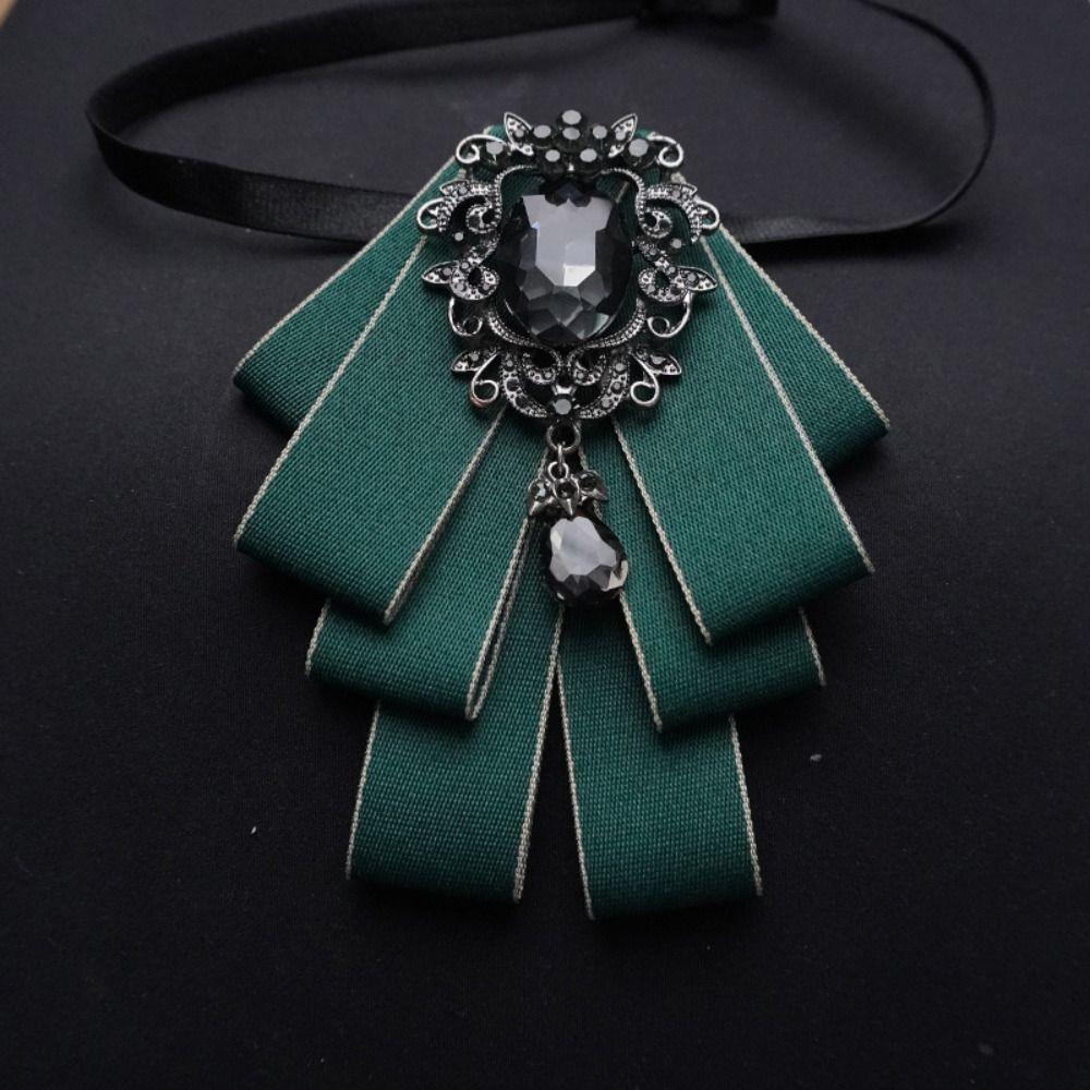 Kristall-Fliege Polyester-Kragen Blumen-Brosche Zubehör Corsage-Nadel Blusen-Dekoration