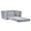 2-in-1 Kids Sofa, Foldable Toddler Soft Couch with Armrests, Glow in the Dark Kids Couch Fold Out with 28D Sponge & Flannel, Convertible Toddler Chair