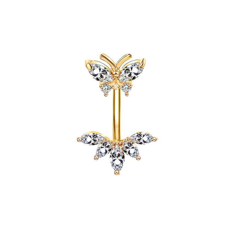 Simple  Angel Wings Butterfly Navel Ring For Women Girls Exquisite Belly Button Rings Sexy Belly Piercing Jewelry Gifts