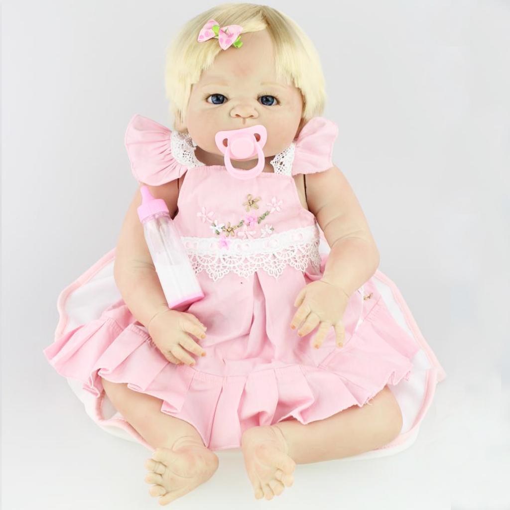 23'' Reborn Silicone Handmade Lifelike Baby Doll Realistic Newborn Gift +Clothes