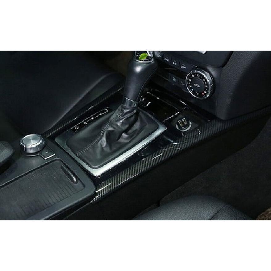 ABS Carbon Fiber Gear Shift Both Side Strip Trim 2PCS For Benz GLK 2009-2015