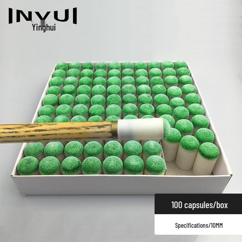 INVUI Billiard Cue Tip Caps 10mm, 100 Pcs