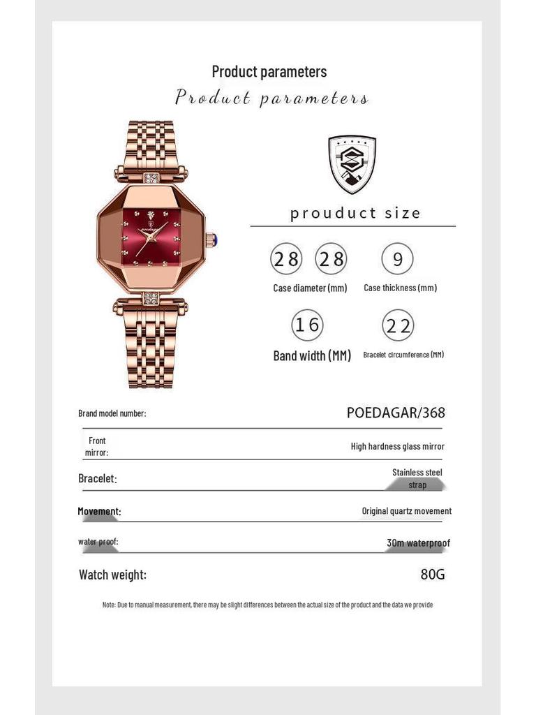 Schweizer Wasserdichte Damen Grüne Quadratische Quarz Armbanduhr - TikTok Trendartikel