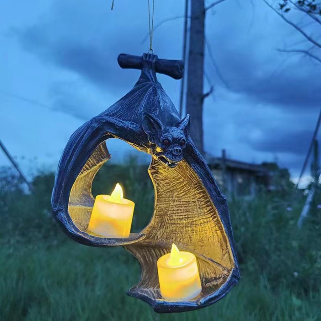 Candle Holder Resin Wall Hanging Horror Atmosphere Decoration Holiday Pendant