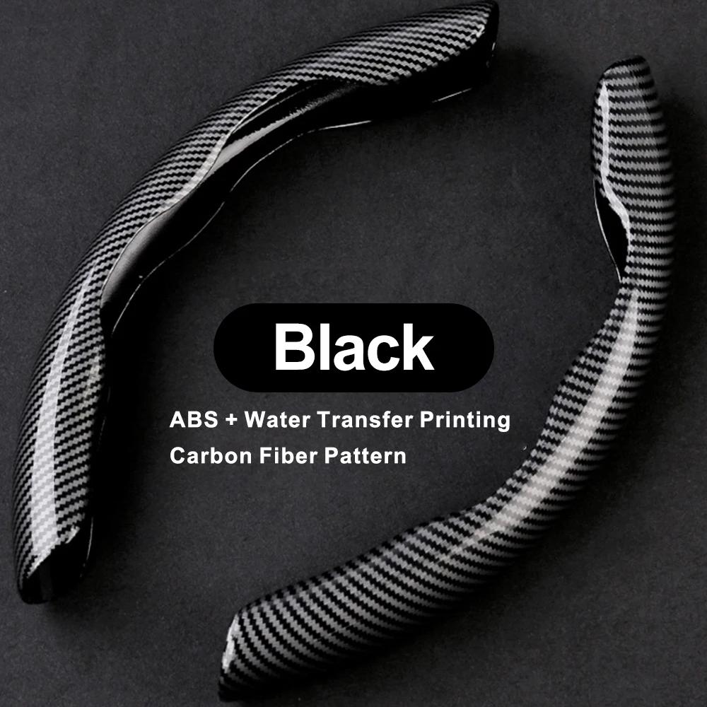 

Universal Car Steering Wheel Cover Carbon Fiber Look Non-Slip Grip Protector Easy Install Driving Comfort Accessories