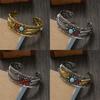 Style Oval Turquoise Bracelet With Vintage Two Tone Leaf Design For Women