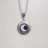 Moonstone Crystal Pendant Necklace With Geometric Alloy Design For Night Sky Themed Parties