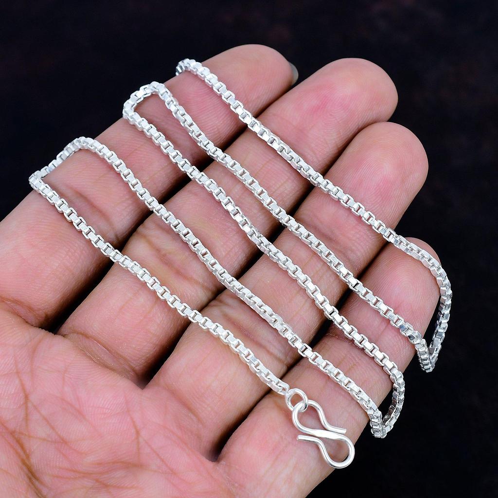 Cadena de Plata Hecha a Mano Cadena de Plata de Ley 925 Cadena de Joyería Para Colgantes Cadena de Plata Para Colgante